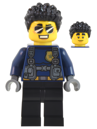 Минифигурка Lego Police Officer - Male, Dark Blue Shirt with Harness cty1042 U